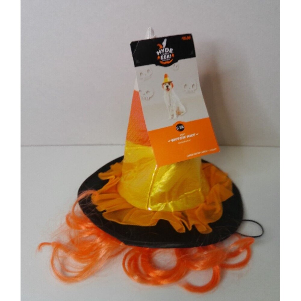 Hyde and EEK Pet CANDY CORN WITCH HAT Costume Size L/XL New w/ Tags